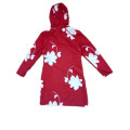 Longsleeve vermelho com capuz capa de chuva de PVC para mulher